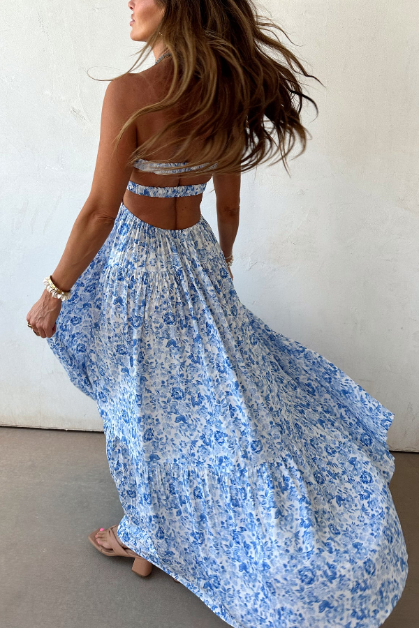 Vestido Valentina Floral Azul