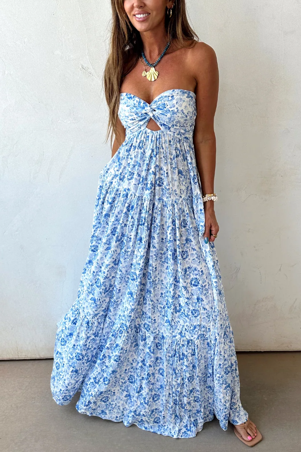 Vestido Valentina Floral Azul
