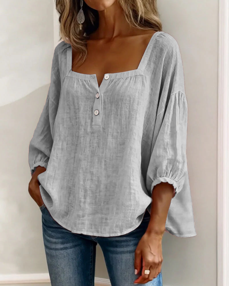 PAULA™ | Elegante Bluse mit quadratischem Ausschnitt und raffiniertem Schnitt