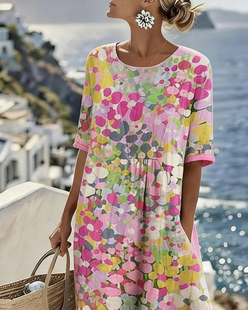 ELENA™ | Vestido Midi Floral de Elegancia Atemporal