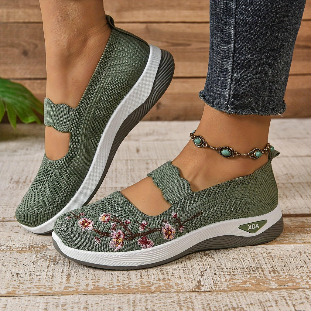 Laura™ | Zapatos Ortopédicos con Bordado Floral