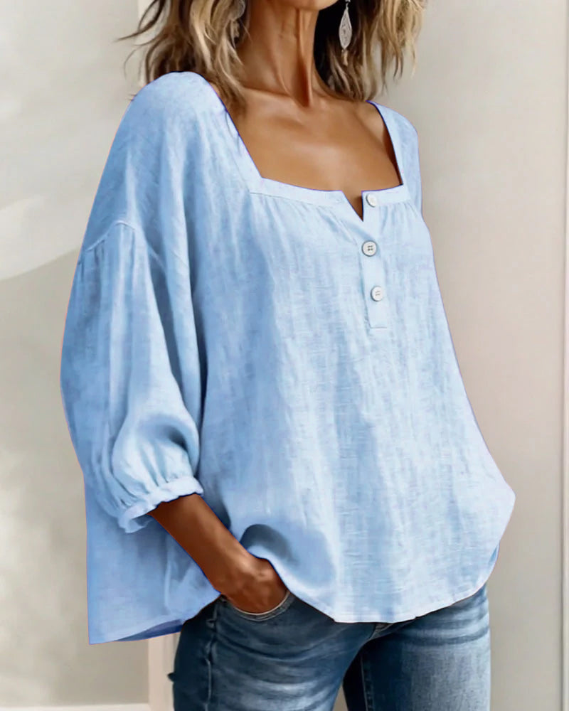 PAULA™ | Elegante Bluse mit quadratischem Ausschnitt und raffiniertem Schnitt