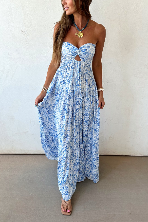Vestido Valentina Floral Azul