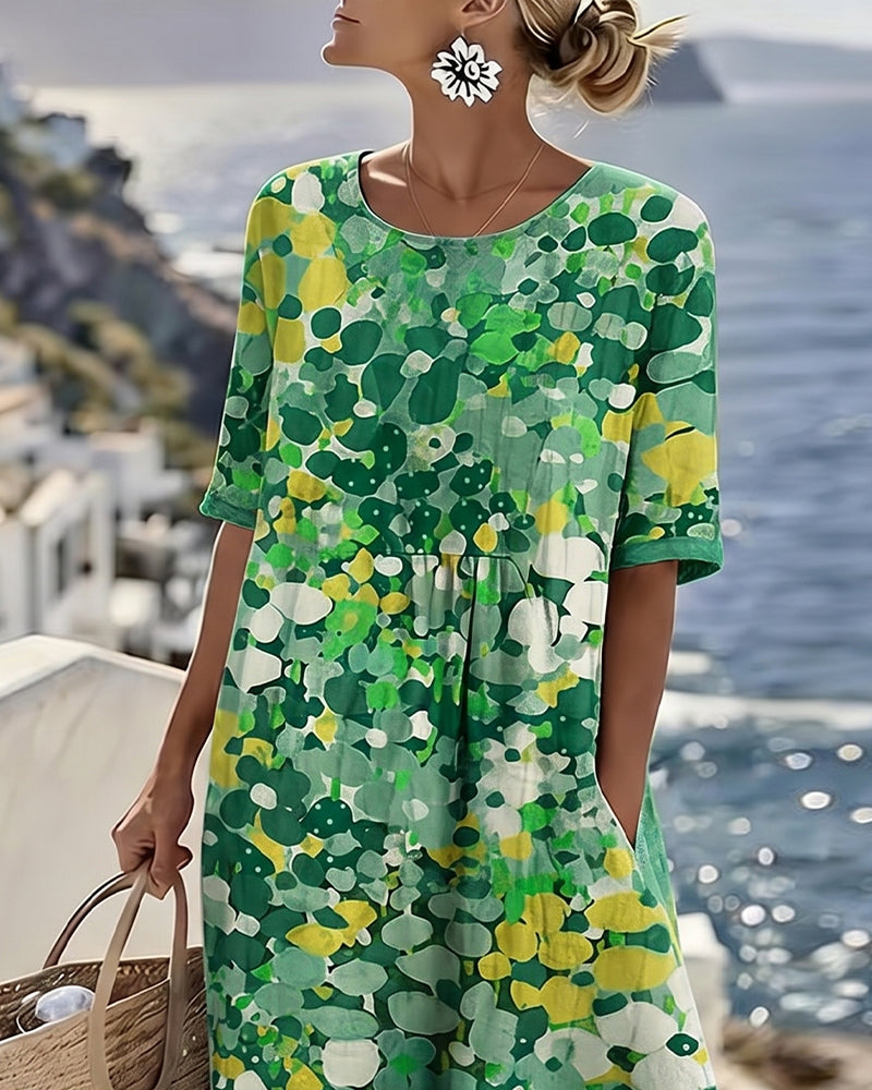 ELENA™ | Vestido Midi Floral de Elegancia Atemporal