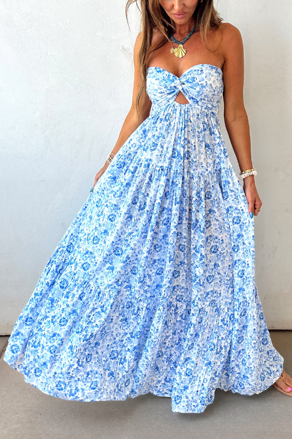 Vestido Valentina Floral Azul