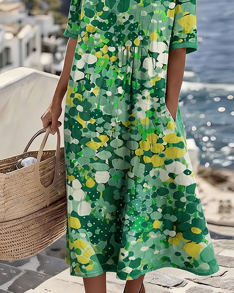 ELENA™ | Vestido Midi Floral de Elegancia Atemporal