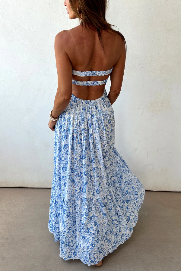 Vestido Valentina Floral Azul