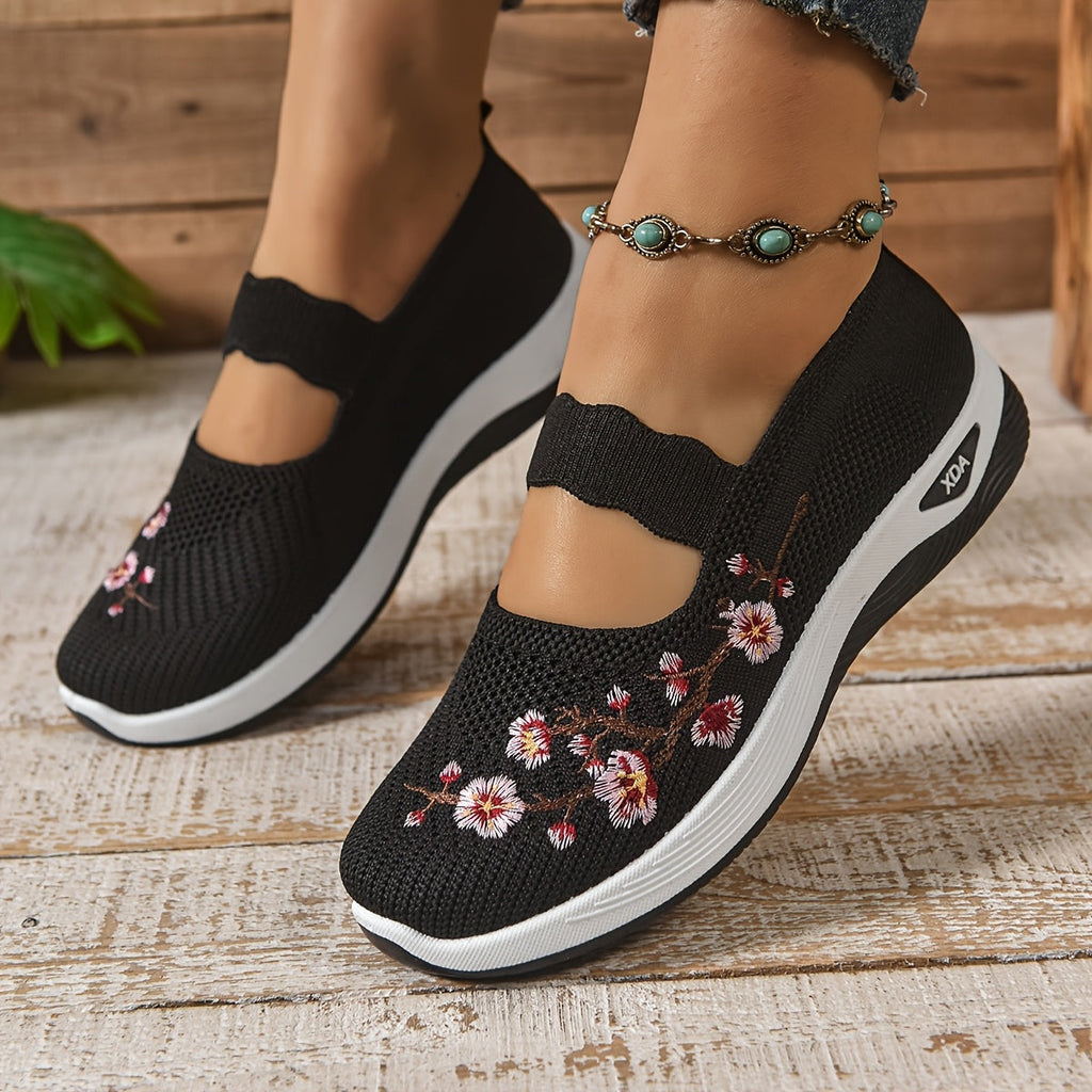 Laura™ | Zapatos Ortopédicos con Bordado Floral