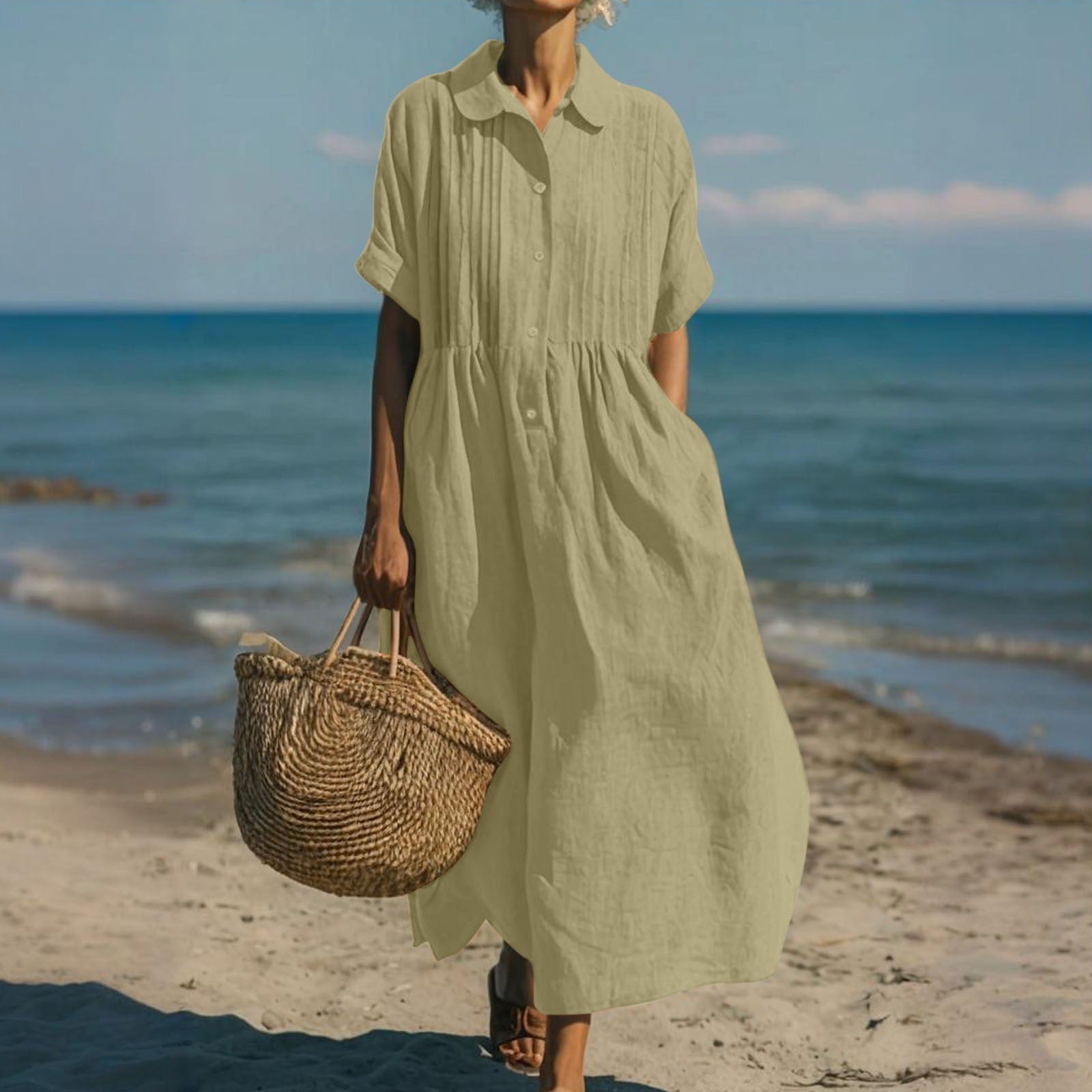 SOFÍA™ | Vestido de Lino de Lujo Casual