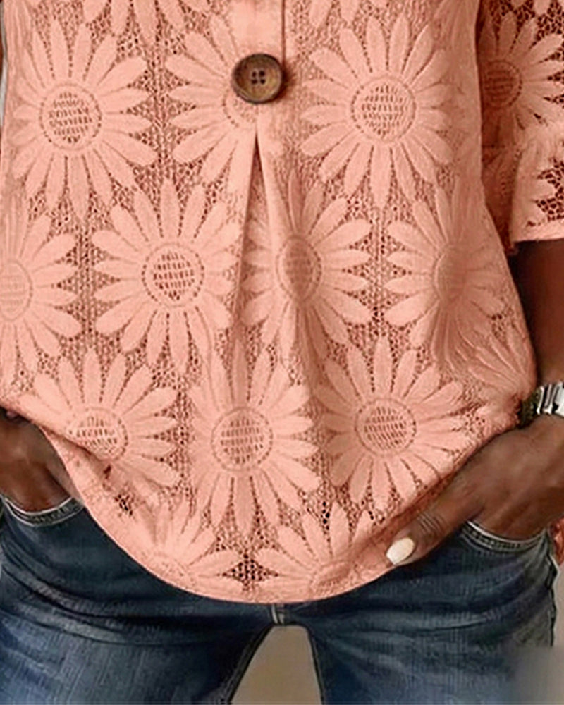 FLORÉA™ | Elegante Bluse mit Rüschen und raffiniertem Blumenmuster