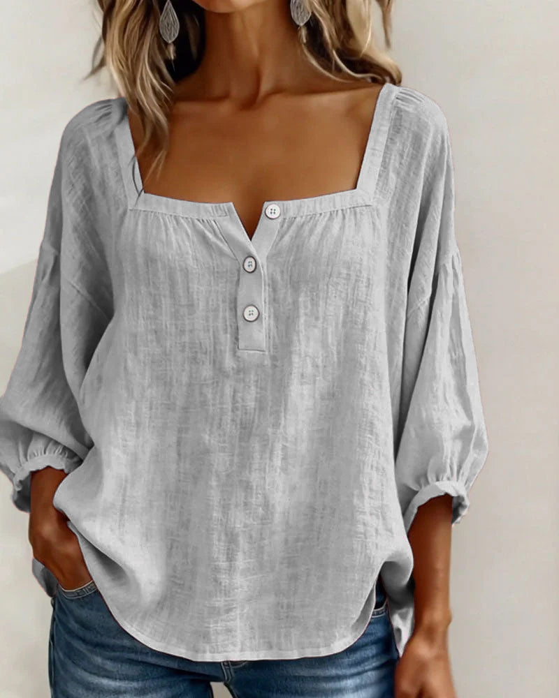 PAULA™ | Elegante Bluse mit quadratischem Ausschnitt und raffiniertem Schnitt
