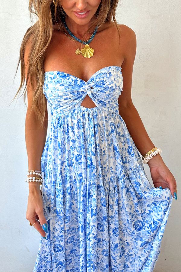 Vestido Valentina Floral Azul