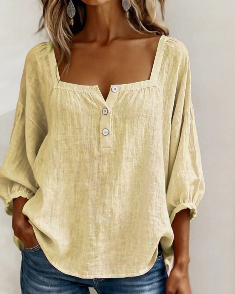 PAULA™ | Elegante Bluse mit quadratischem Ausschnitt und raffiniertem Schnitt