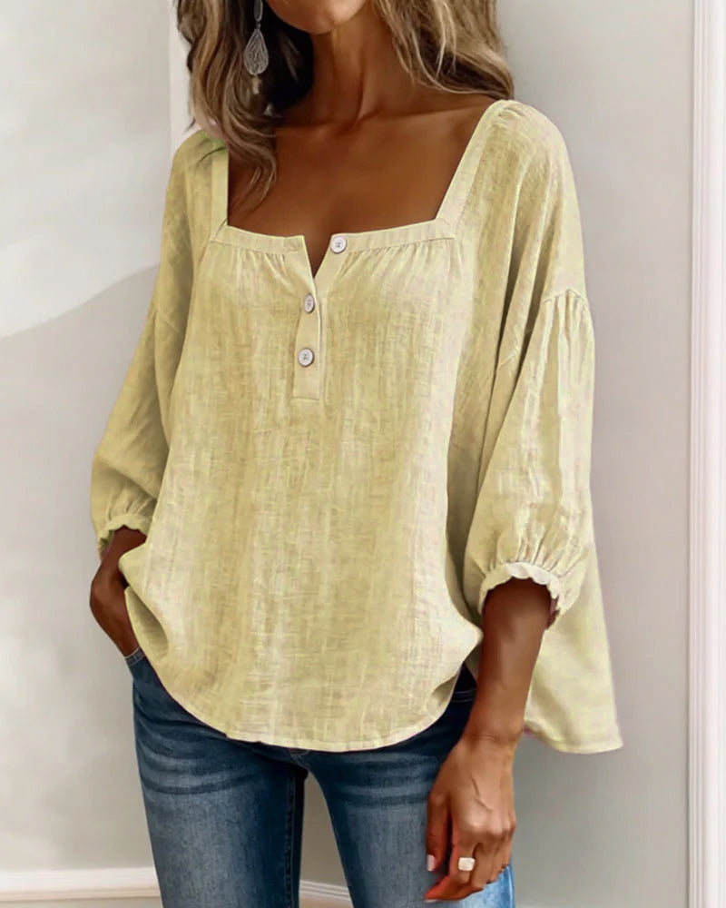 PAULA™ | Elegante Bluse mit quadratischem Ausschnitt und raffiniertem Schnitt