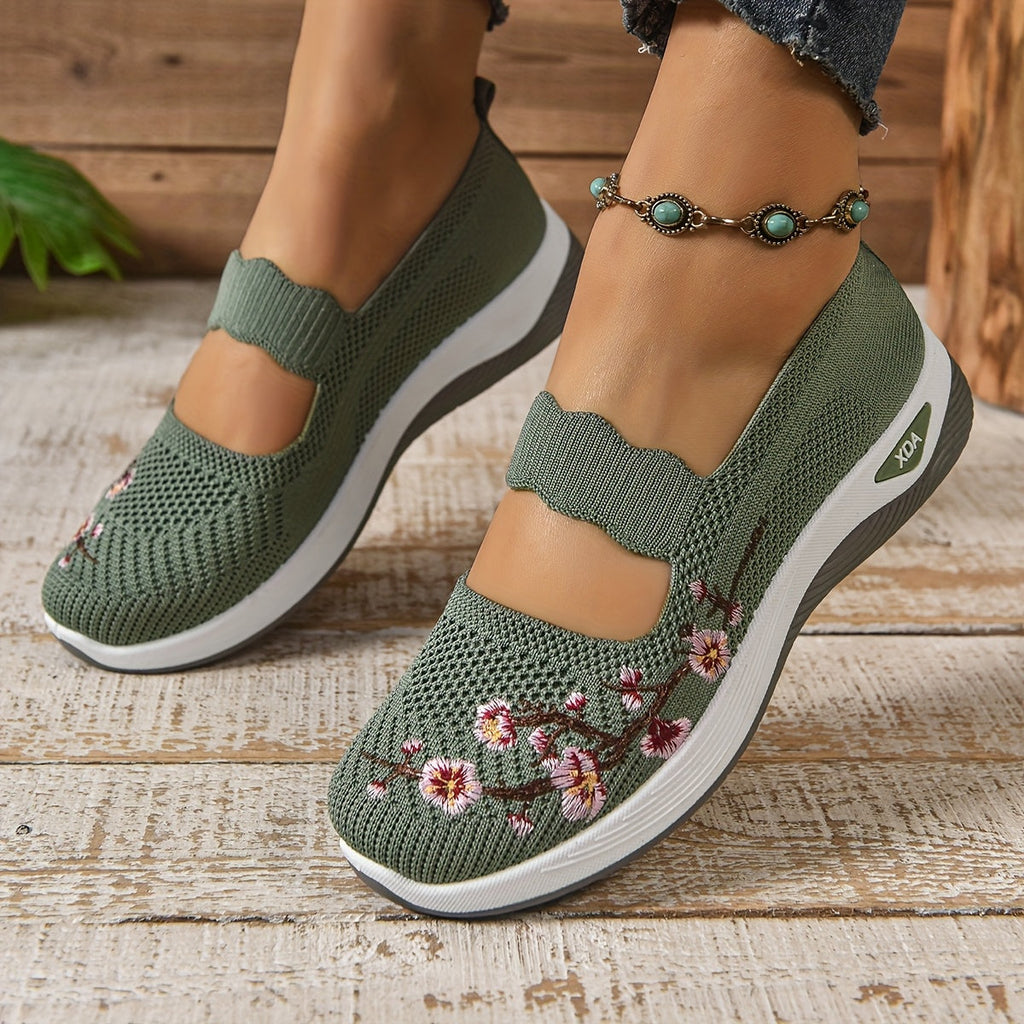 Laura™ | Zapatos Ortopédicos con Bordado Floral