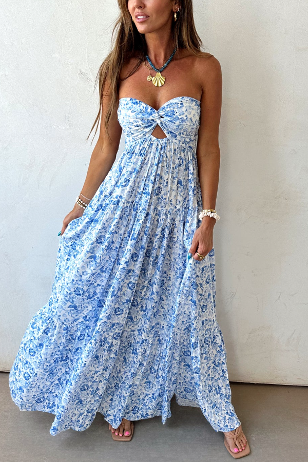 Vestido Valentina Floral Azul