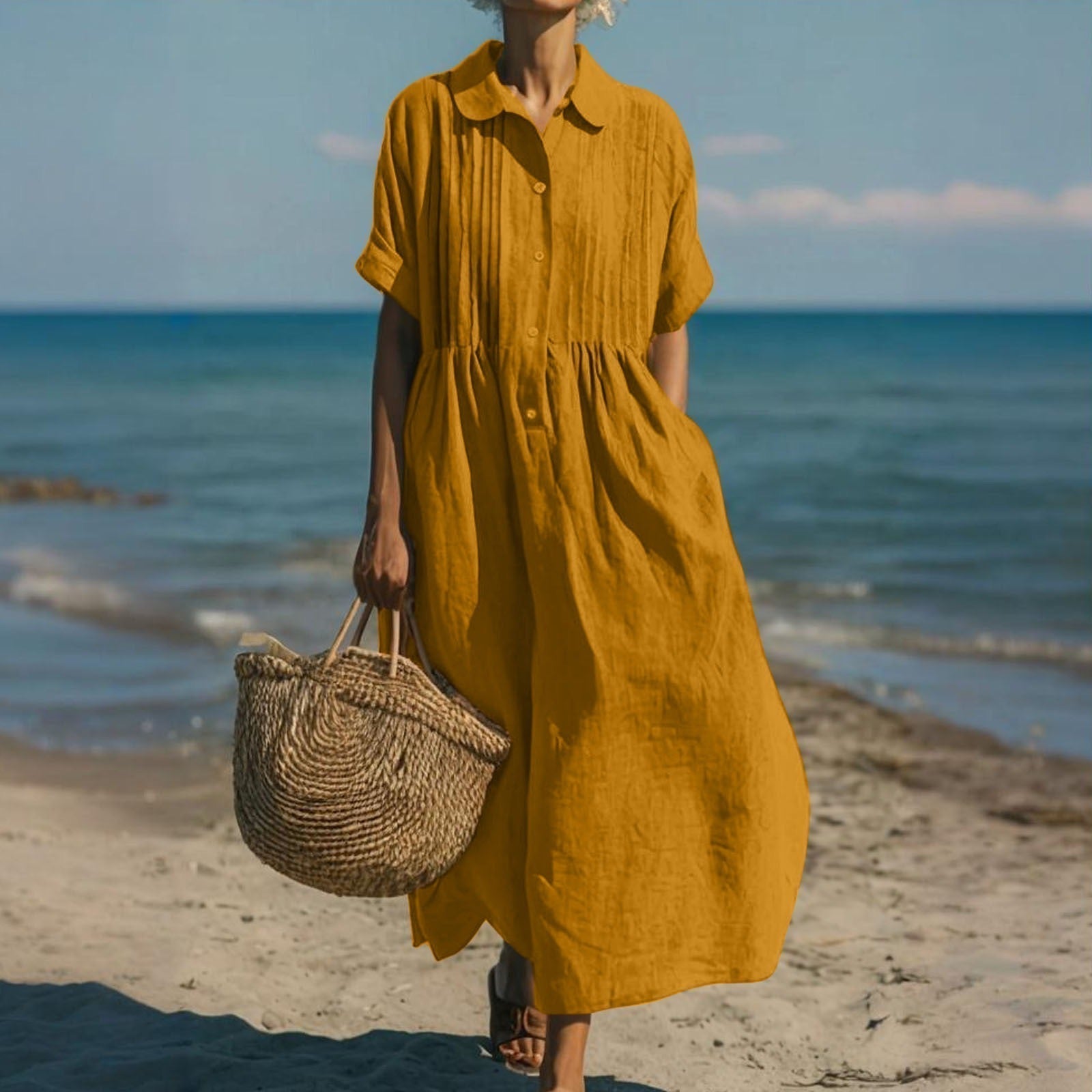 SOFÍA™ | Vestido de Lino de Lujo Casual