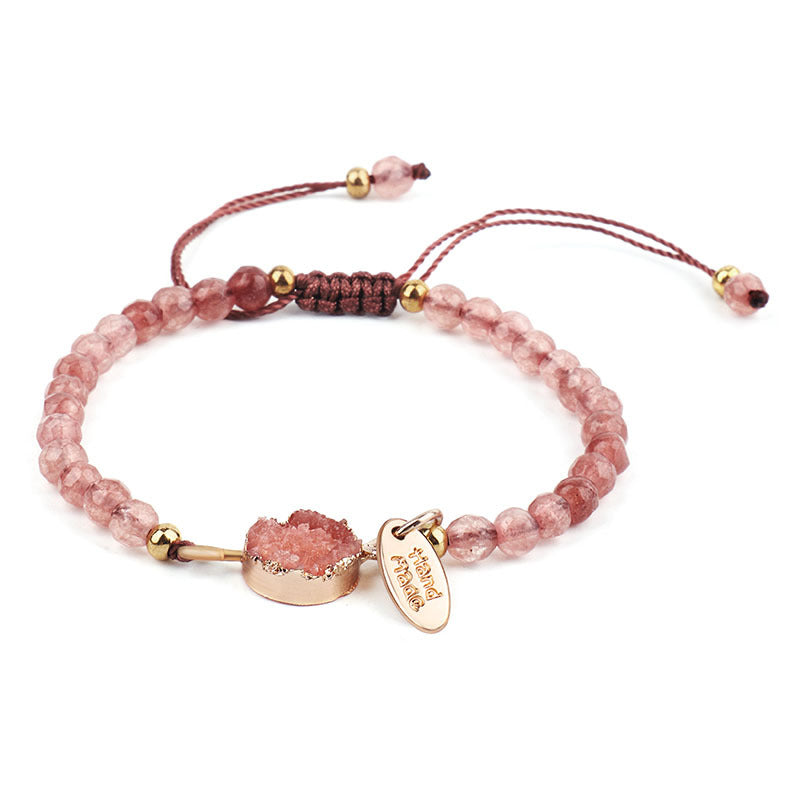 Pulsera de la suerte de Cuarzo Rosa