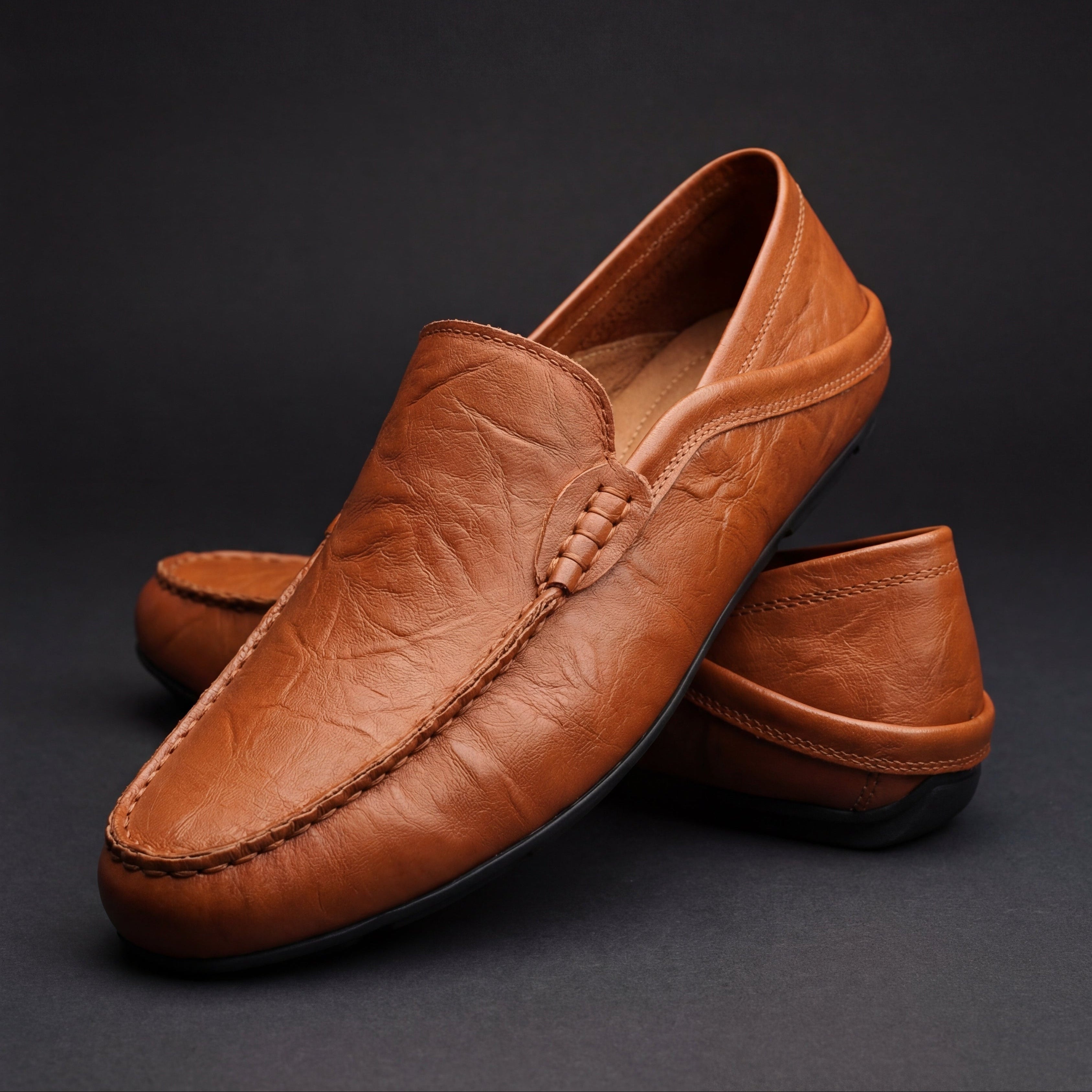 LORENZO™ | Mocasines Artesanales de Cuero Cosidos a Mano