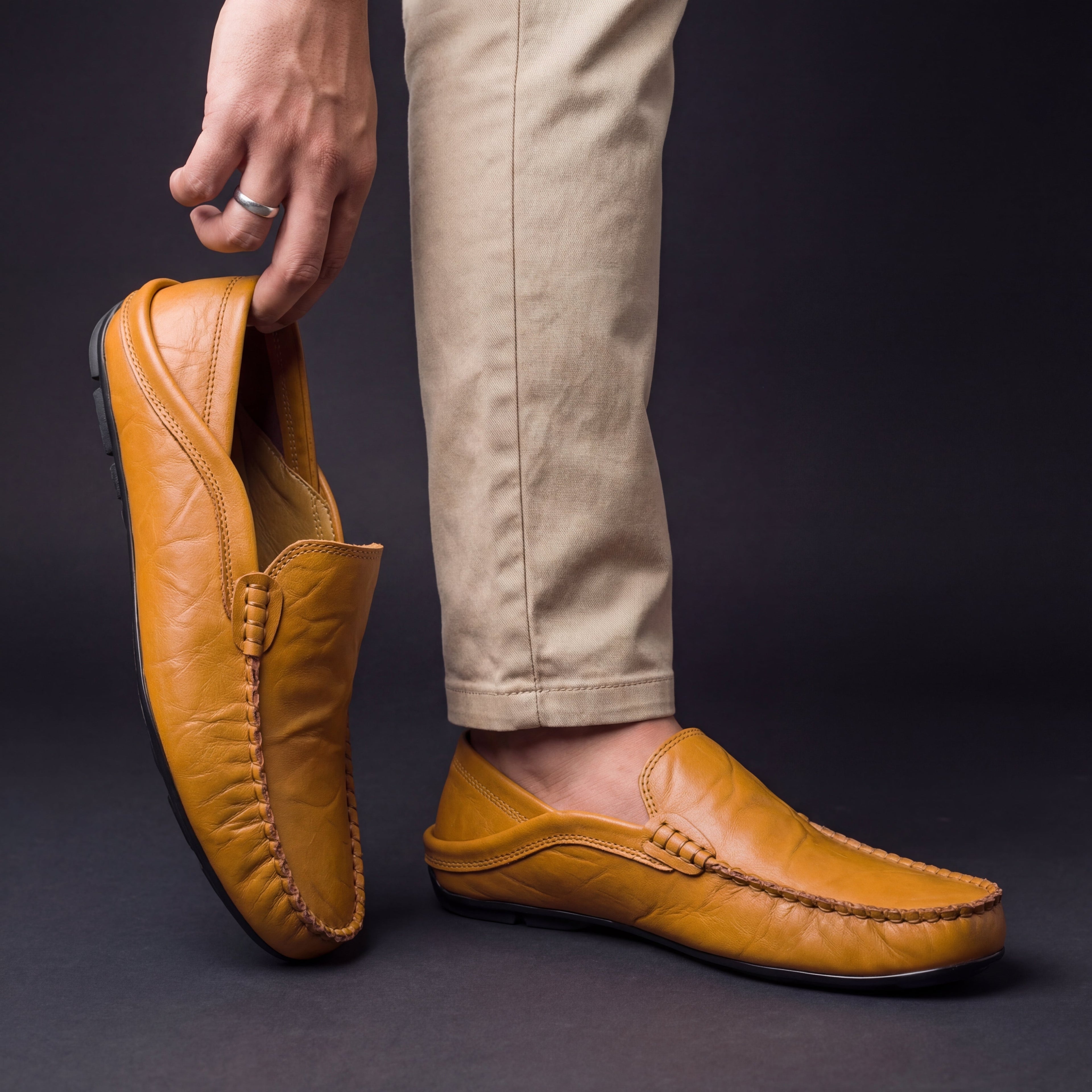 LORENZO™ | Mocasines Artesanales de Cuero Cosidos a Mano