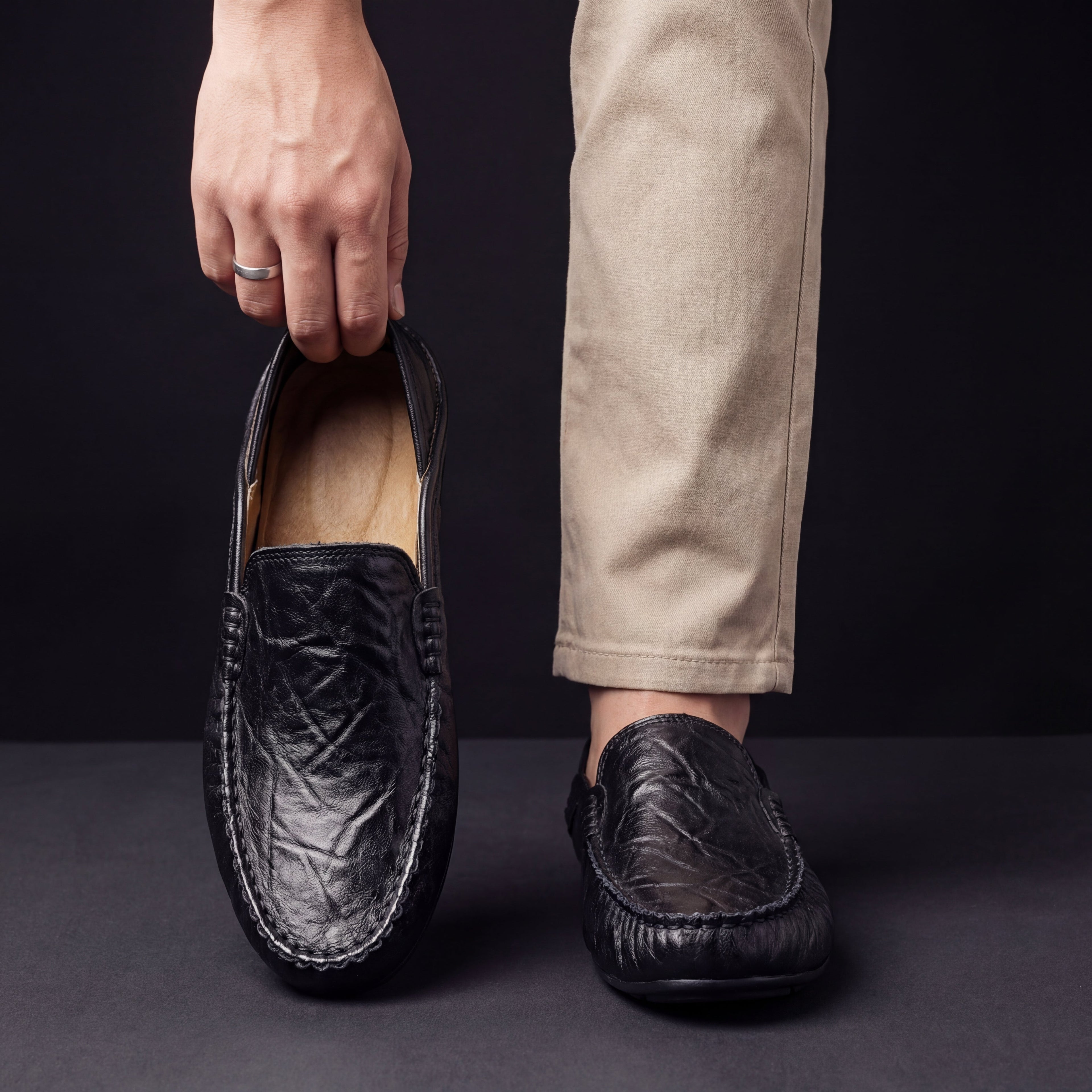 LORENZO™ | Mocasines Artesanales de Cuero Cosidos a Mano