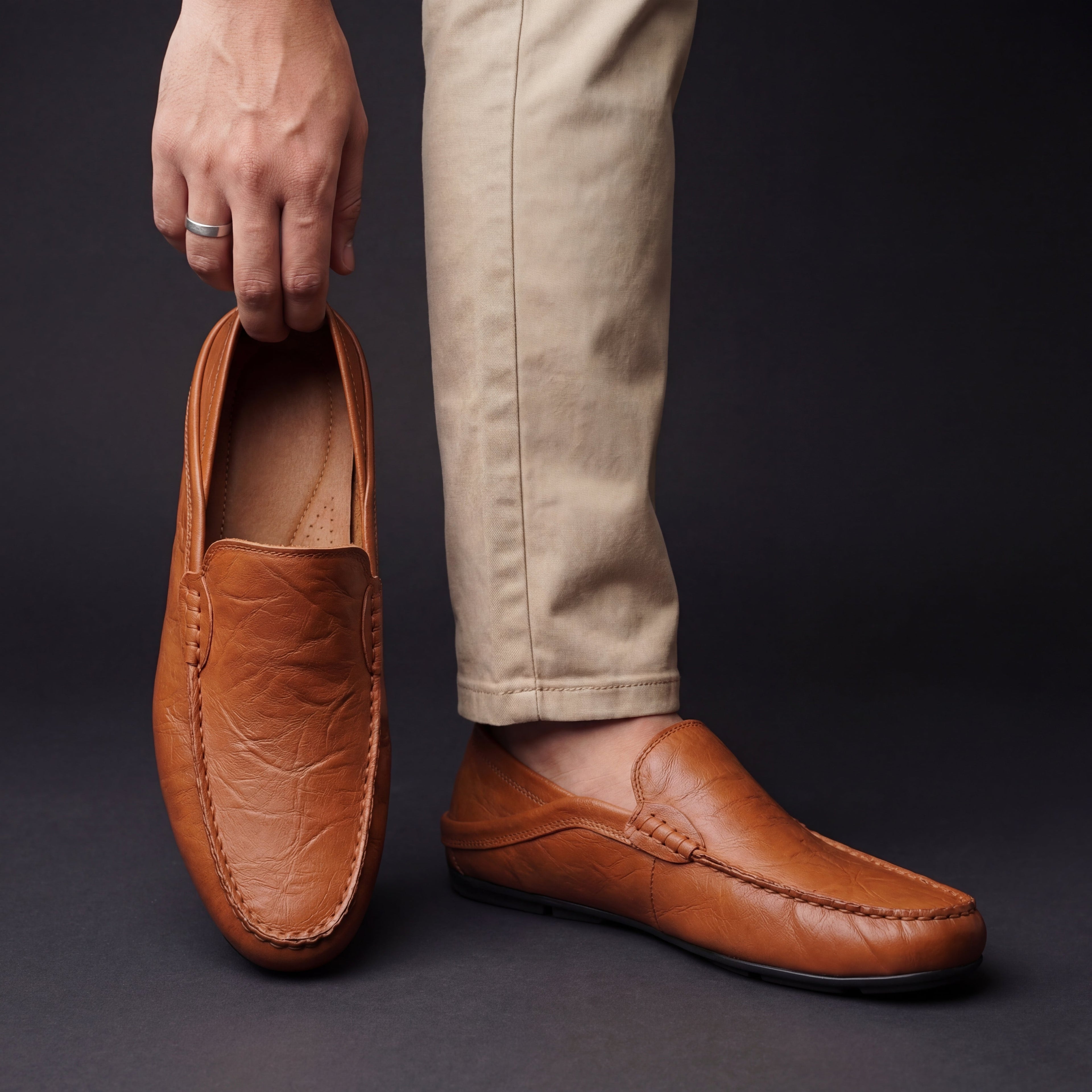 LORENZO™ | Mocasines Artesanales de Cuero Cosidos a Mano