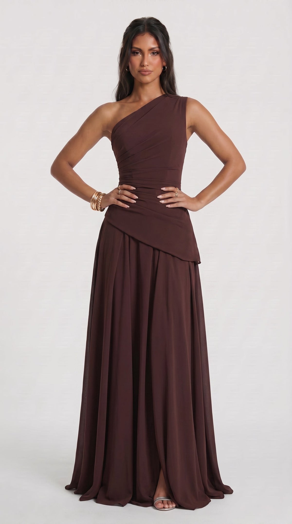 Bianca™ | Vestido maxi favorecedor en tono otoñal