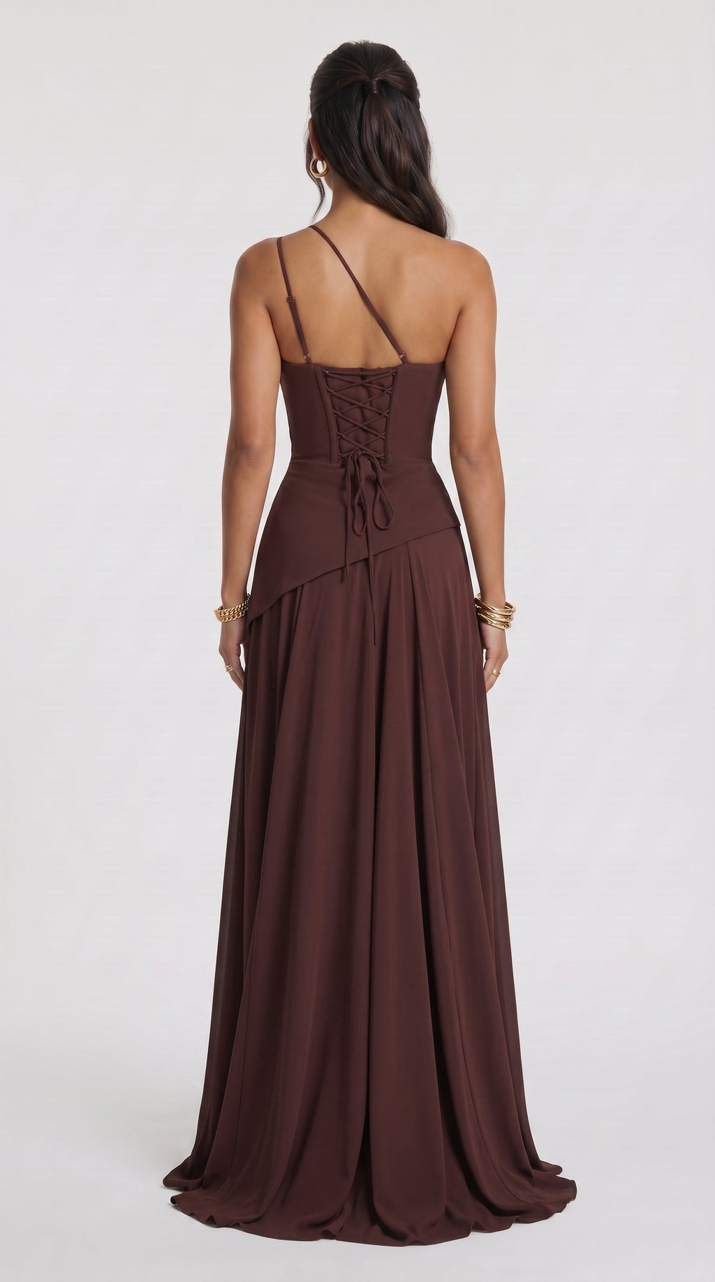 Bianca™ | Vestido maxi favorecedor en tono otoñal