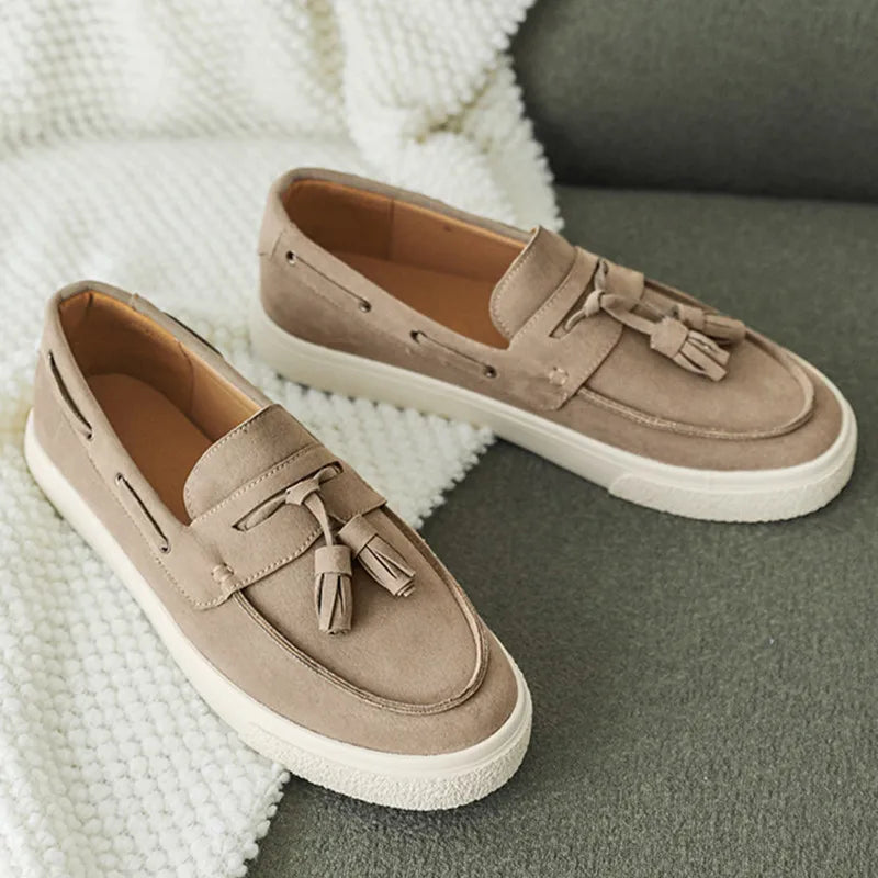 Matteo™ | Mocasines de gamuza italiana con borlas