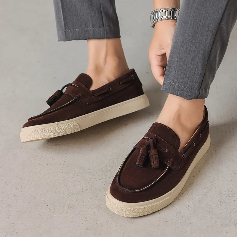 Matteo™ | Mocasines de gamuza italiana con borlas