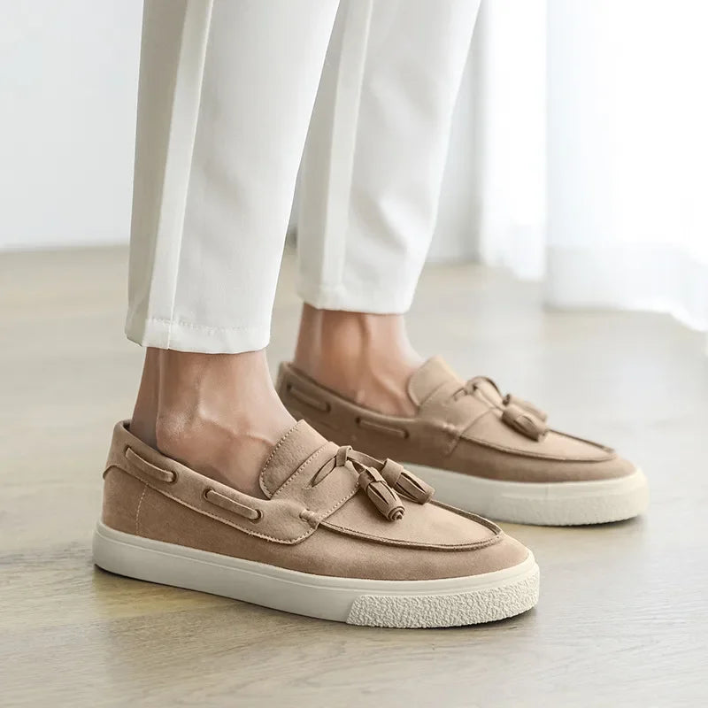 Matteo™ | Mocasines de gamuza italiana con borlas