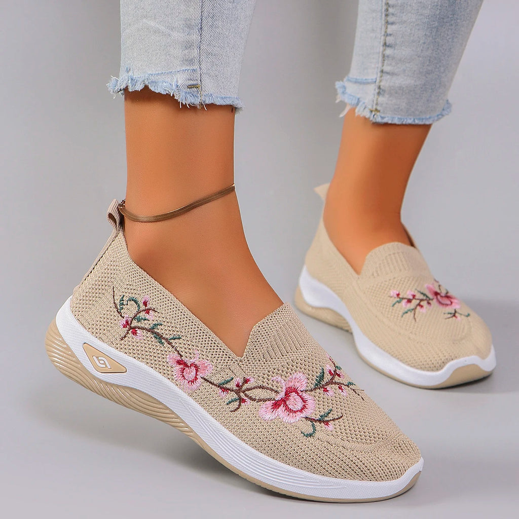 Rosa™ | Zapatillas Ortopédicas Antiderrapantes con Detalle Floral