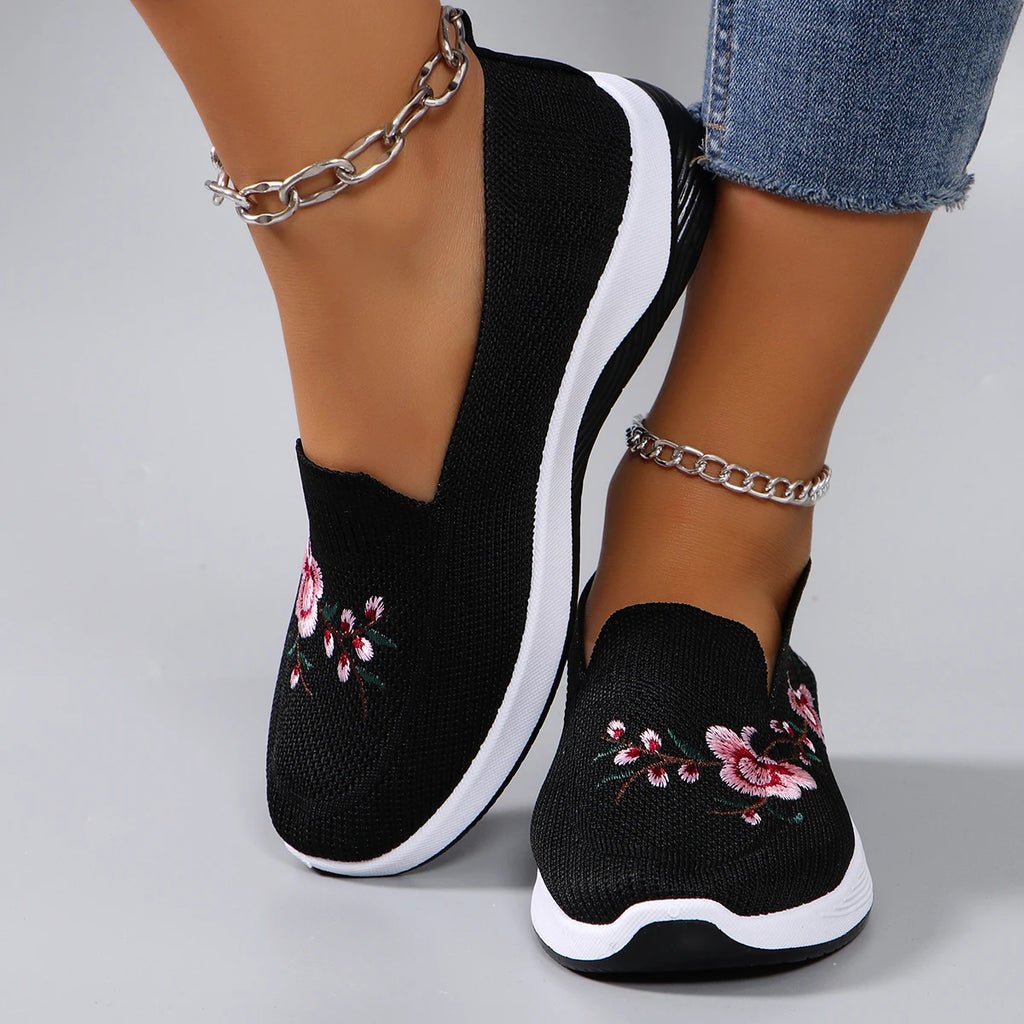 Rosa™ | Zapatillas Ortopédicas Antiderrapantes con Detalle Floral