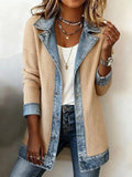 Bruna™ | Blazer largo con contraste vaquero