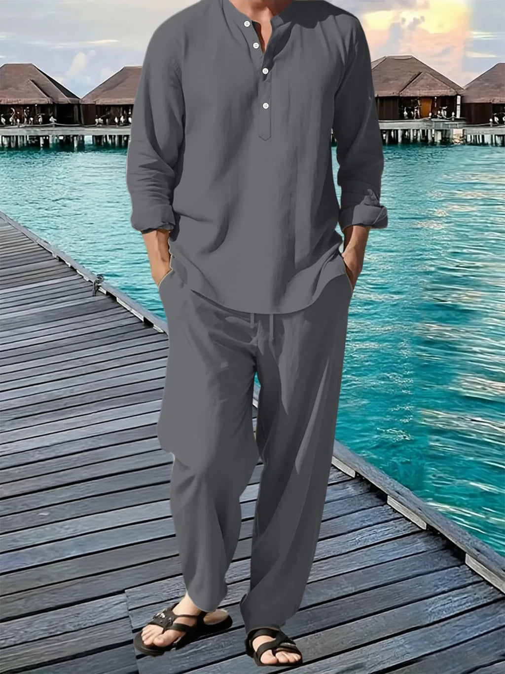 Marco™ | Conjunto de lino de dos piezas para hombre