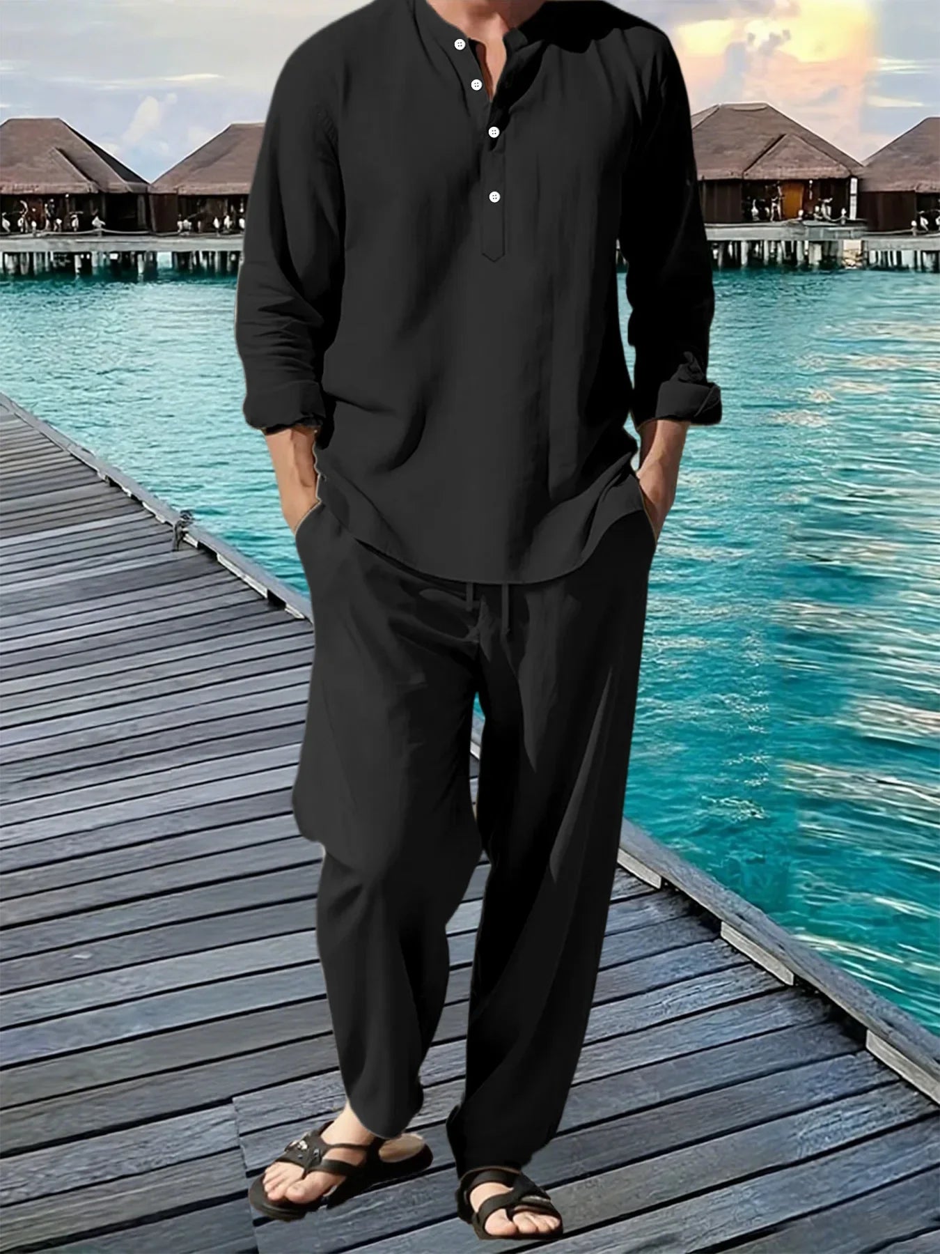 Marco™ | Conjunto de lino de dos piezas para hombre