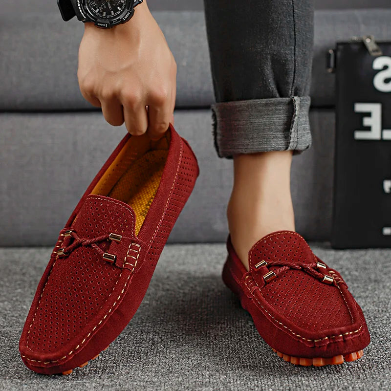 VAREL™ | Mocasines de Verano en Ante Transpirable