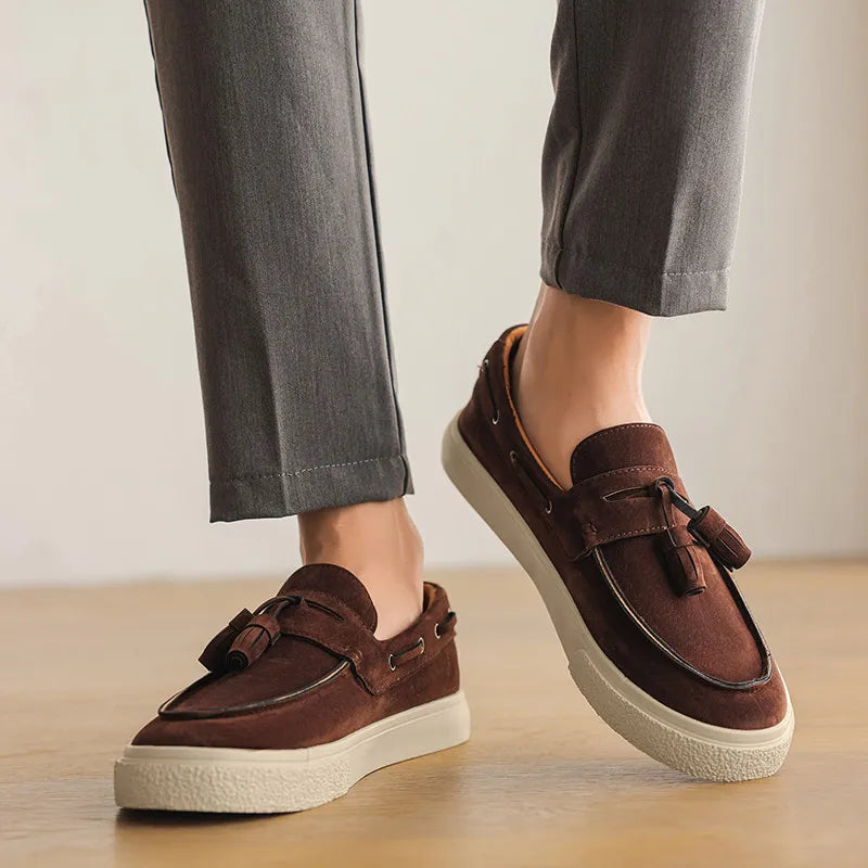 Matteo™ | Mocasines de gamuza italiana con borlas