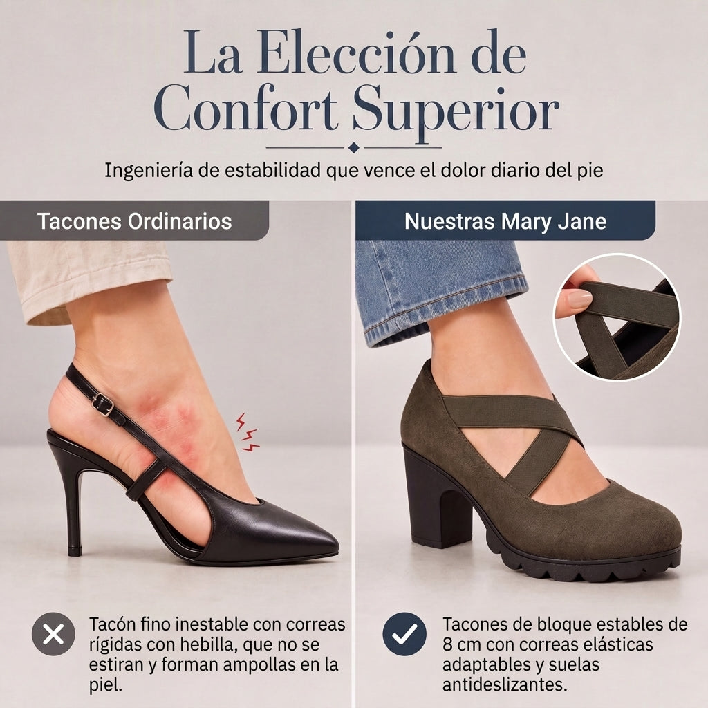 Elena™ | Tacones con tiras elásticas cruzadas y punta redonda