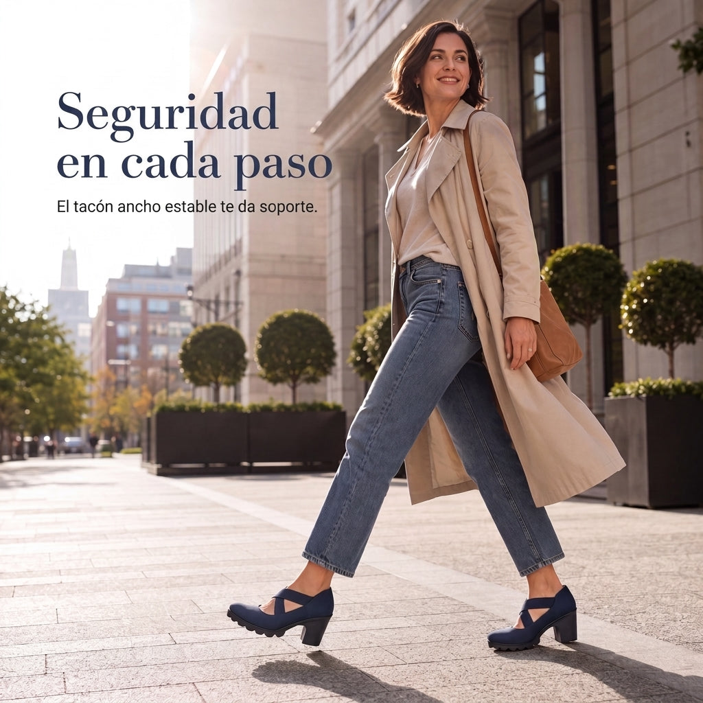 Elena™ | Tacones con tiras elásticas cruzadas y punta redonda