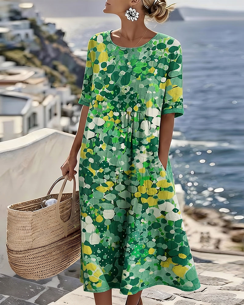 ELENA™ | Vestido Midi Floral de Elegancia Atemporal