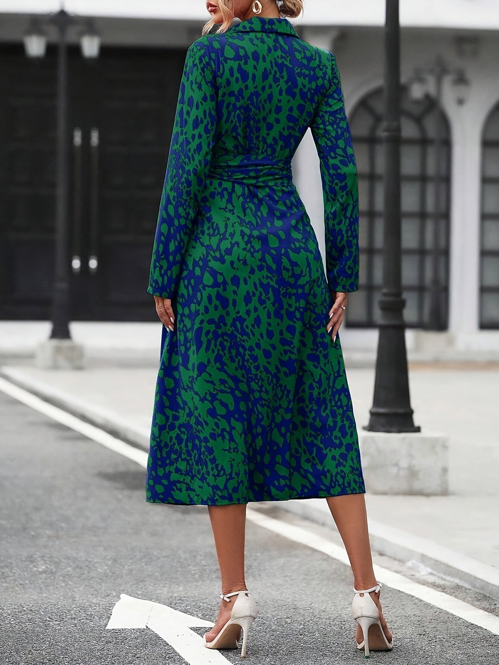 Valeria™ | Vestido camisero midi de manga larga