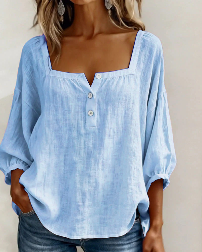 PAULA™ | Elegante Bluse mit quadratischem Ausschnitt und raffiniertem Schnitt