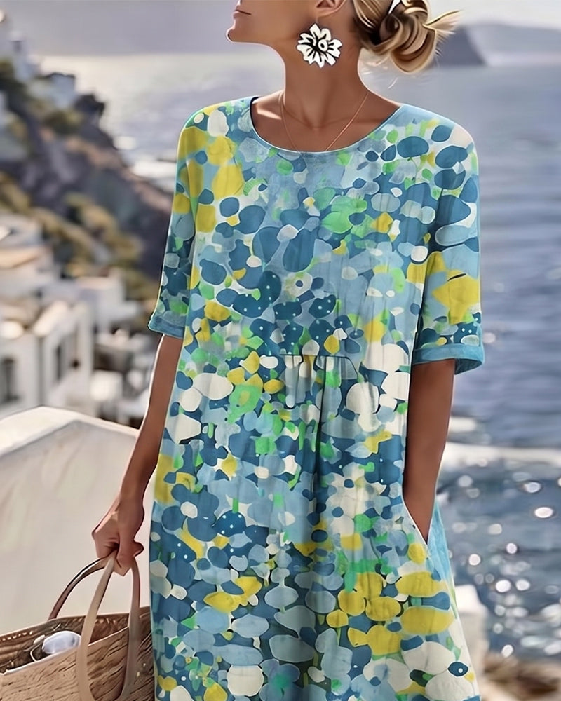 ELENA™ | Vestido Midi Floral de Elegancia Atemporal