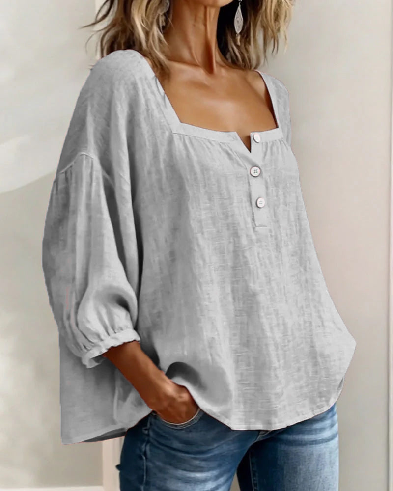 PAULA™ | Elegante Bluse mit quadratischem Ausschnitt und raffiniertem Schnitt