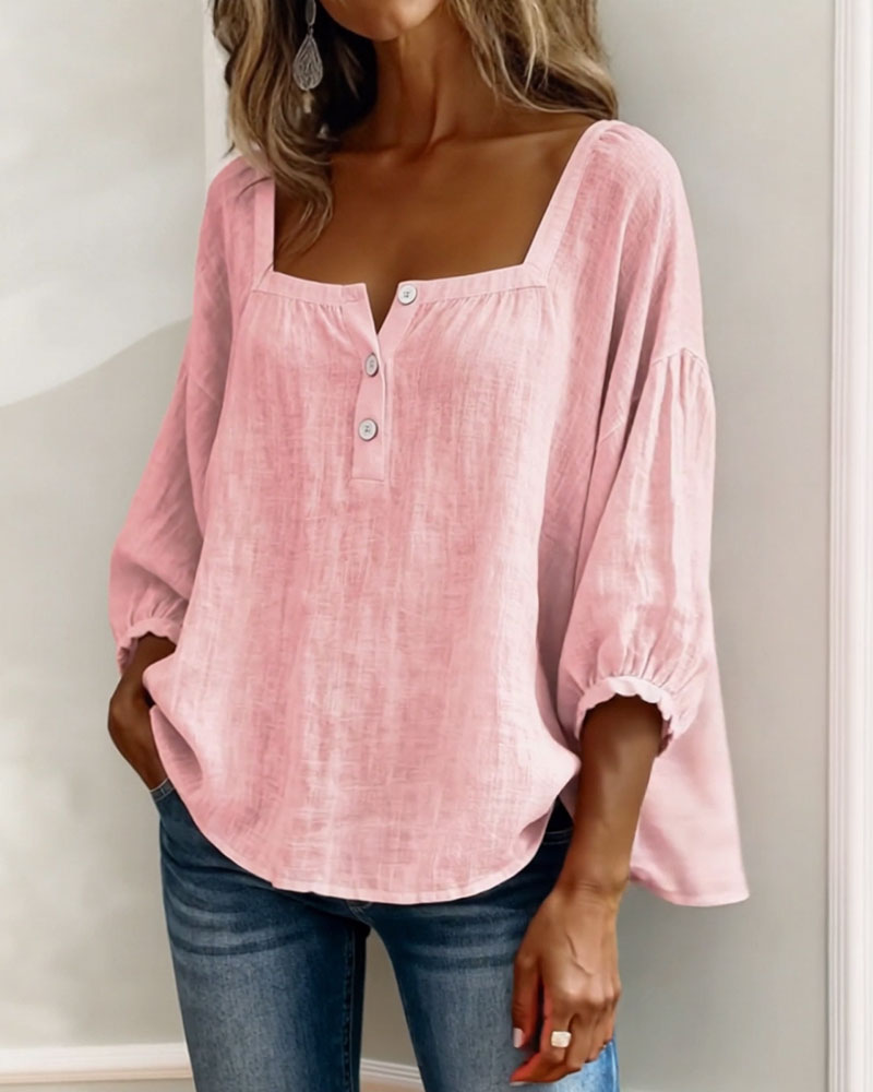 PAULA™ | Blusa Elegante de Escote Cuadrado y Corte Refinado