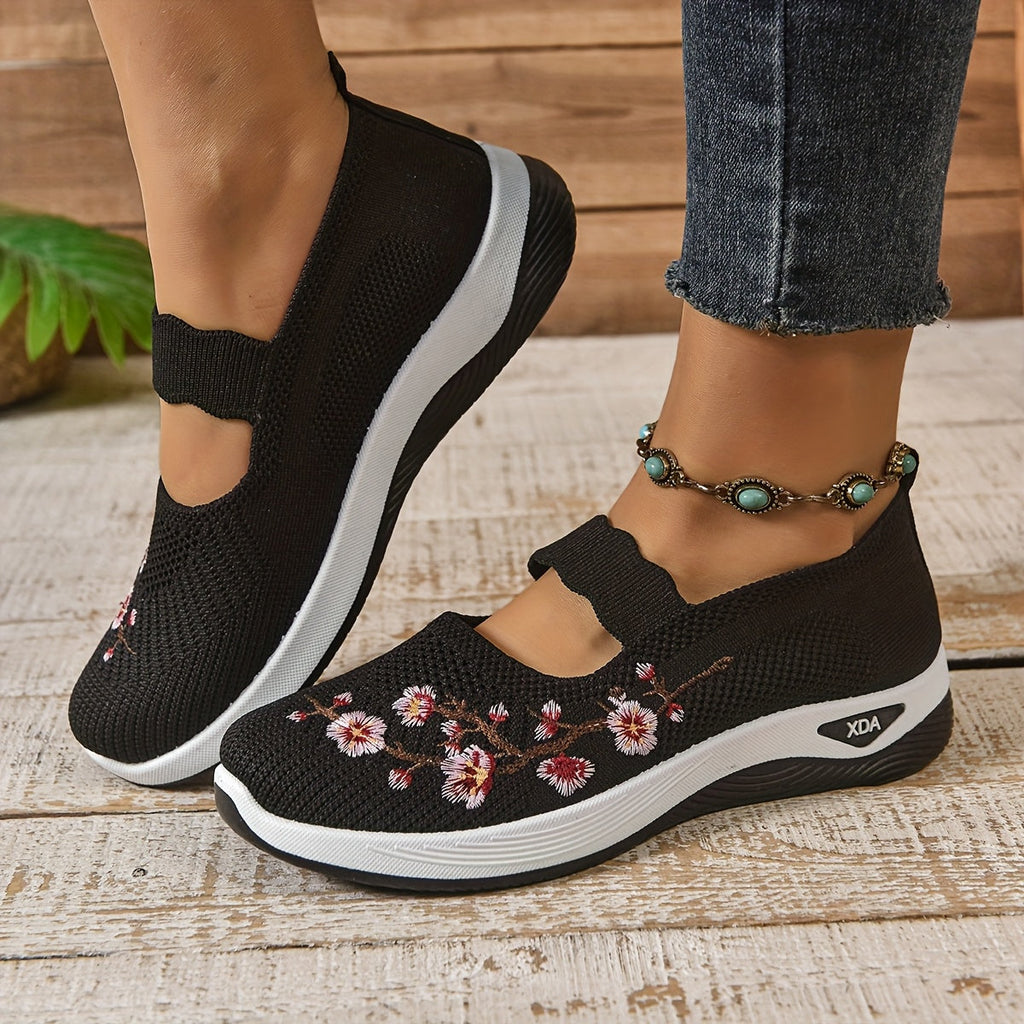 Laura™ | Zapatos Ortopédicos con Bordado Floral