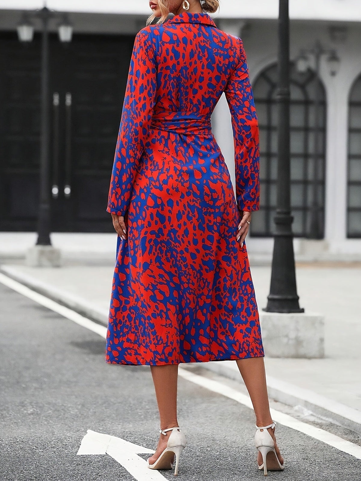 Valeria™ | Vestido camisero midi de manga larga