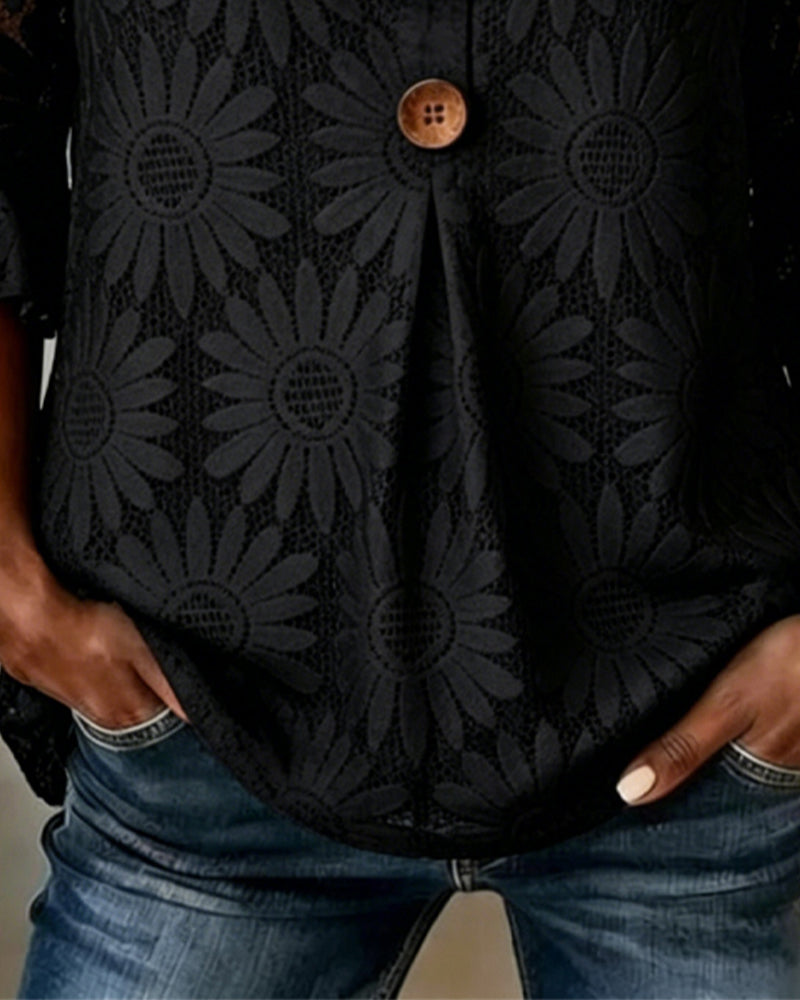 FLORÉA™ | Elegante Bluse mit Rüschen und raffiniertem Blumenmuster