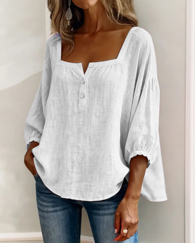 PAULA™ | Elegante Bluse mit quadratischem Ausschnitt und raffiniertem Schnitt
